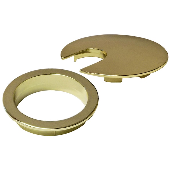 Electriduct Two-piece design 2-3/8" Metal Grommet- Polished Brass GR-MET-2375-2P-BP - main